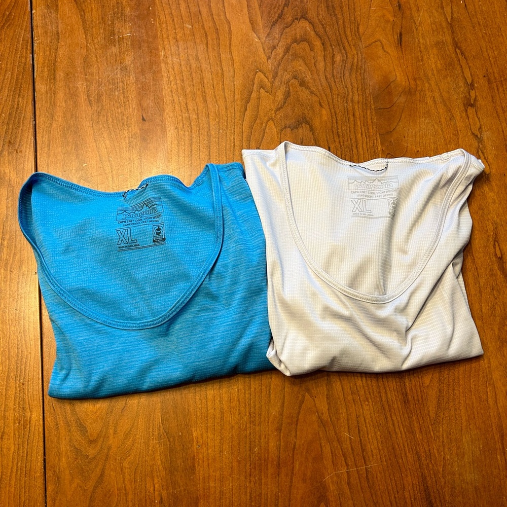 Patagonia capiline set XL blue & lt gray tee set bundle